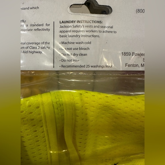 New Jackson Safety ANSI Class 2 DELUXE Yellow Mesh Reflective Safety Vest XL-2X - Picture 3 of 8